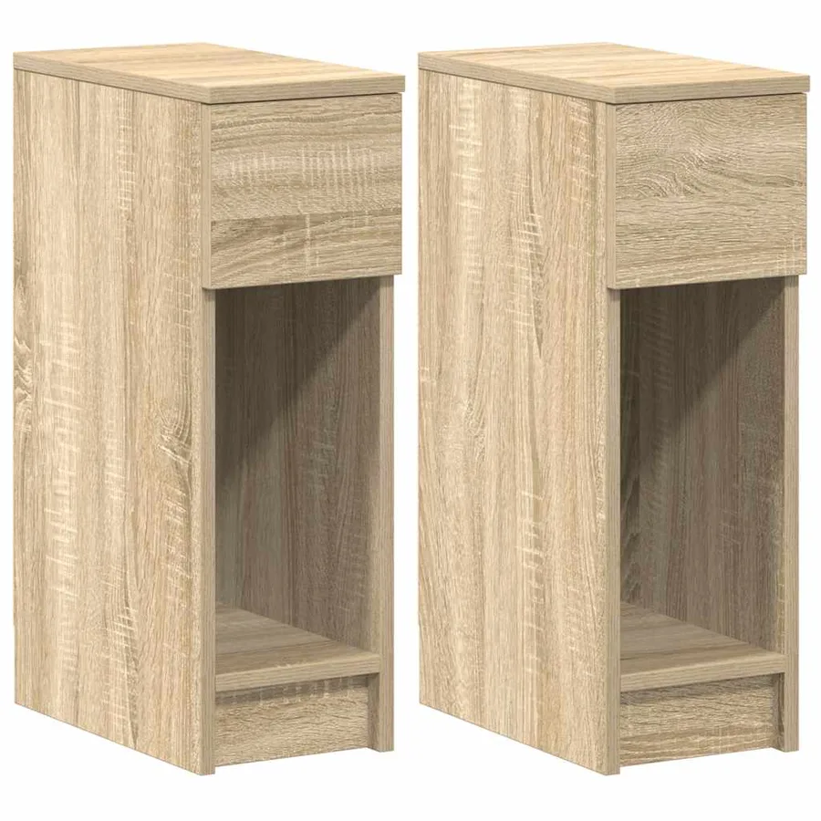 Tables de chevet avec tiroir 2 pcs chêne sonoma 20x36x60 cm - 2