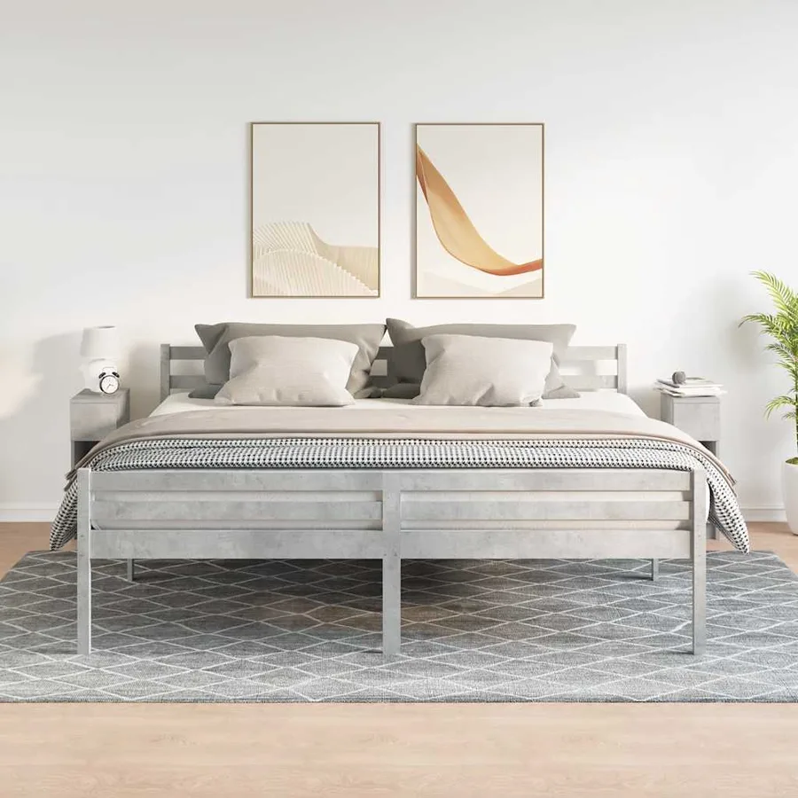 Tables de chevet avec tiroir 2 pcs gris béton 20x36x60 cm - 3