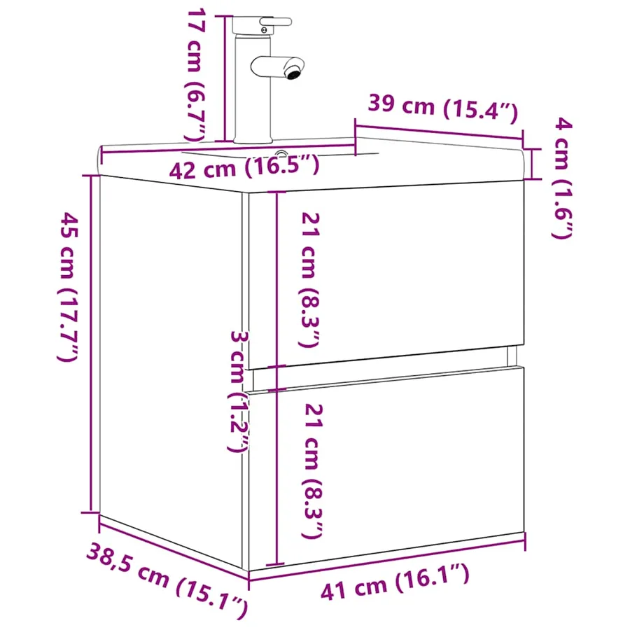 Ensemble de meubles de salle de bain 2 pcs chêne sonoma - 11