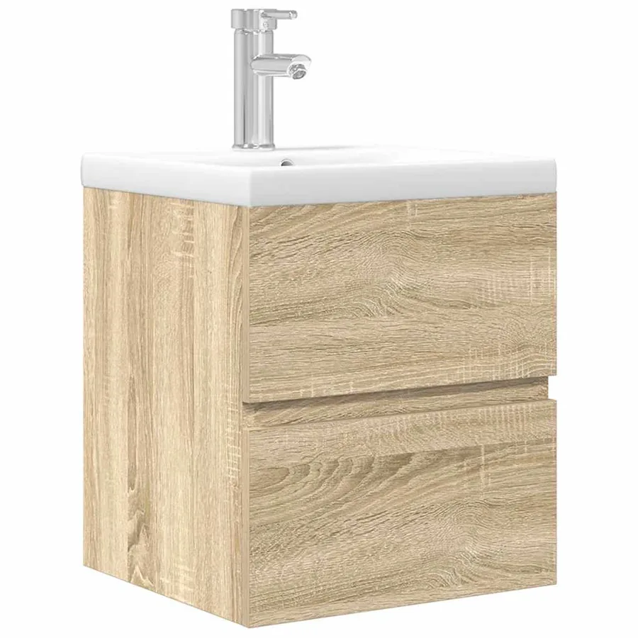 Ensemble de meubles de salle de bain 2 pcs chêne sonoma - 2