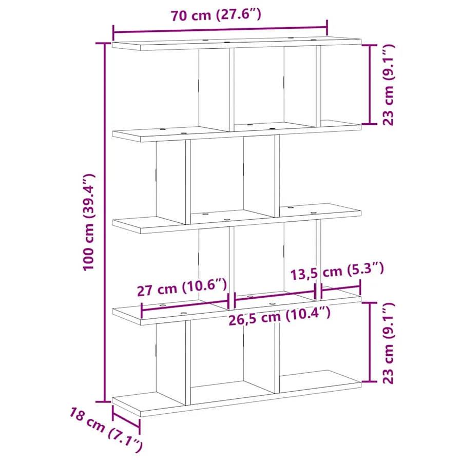 Étagère cube murale 12 compartiments chêne sonoma - 10