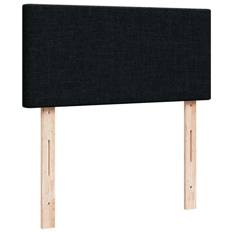 Lit ottoman avec matelas noir 90x200 cm tissu - 9