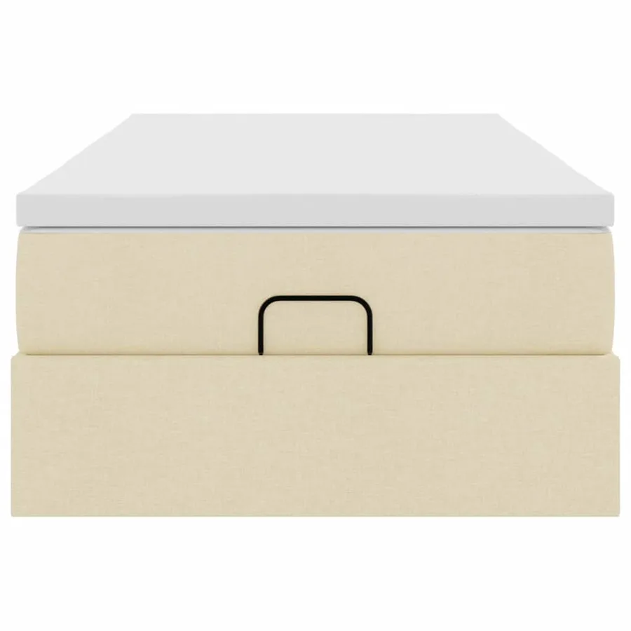 Cadre de lit ottoman avec matelas crème 90x200 cm tissu - 7