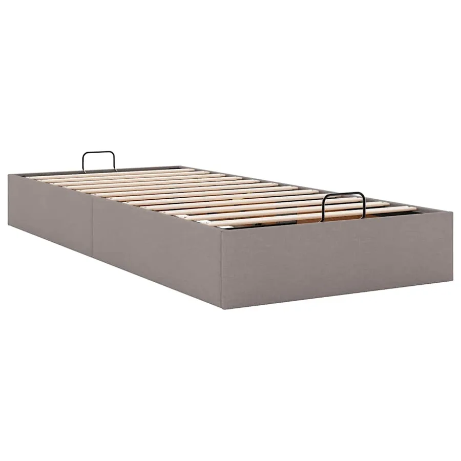 Cadre de lit ottoman sans matelas taupe 90x200 cm tissu - 6