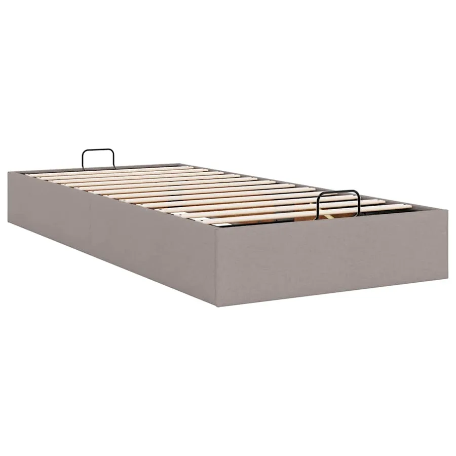 Cadre de lit ottoman sans matelas taupe 90x200 cm tissu - 9