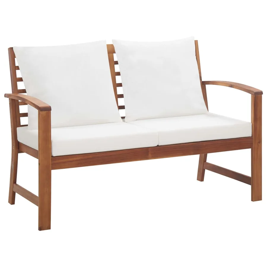 Salon de jardin avec coussins 4 pcs Bois d'acacia solide - 7