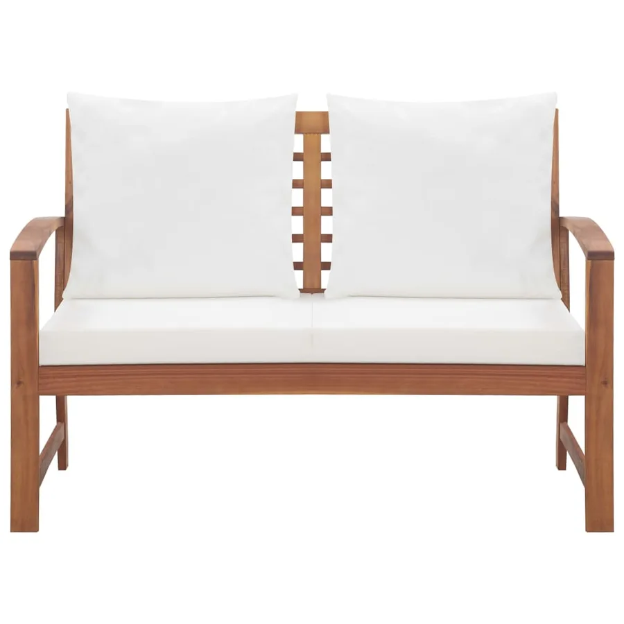 Salon de jardin avec coussins 4 pcs Bois d'acacia solide - 8