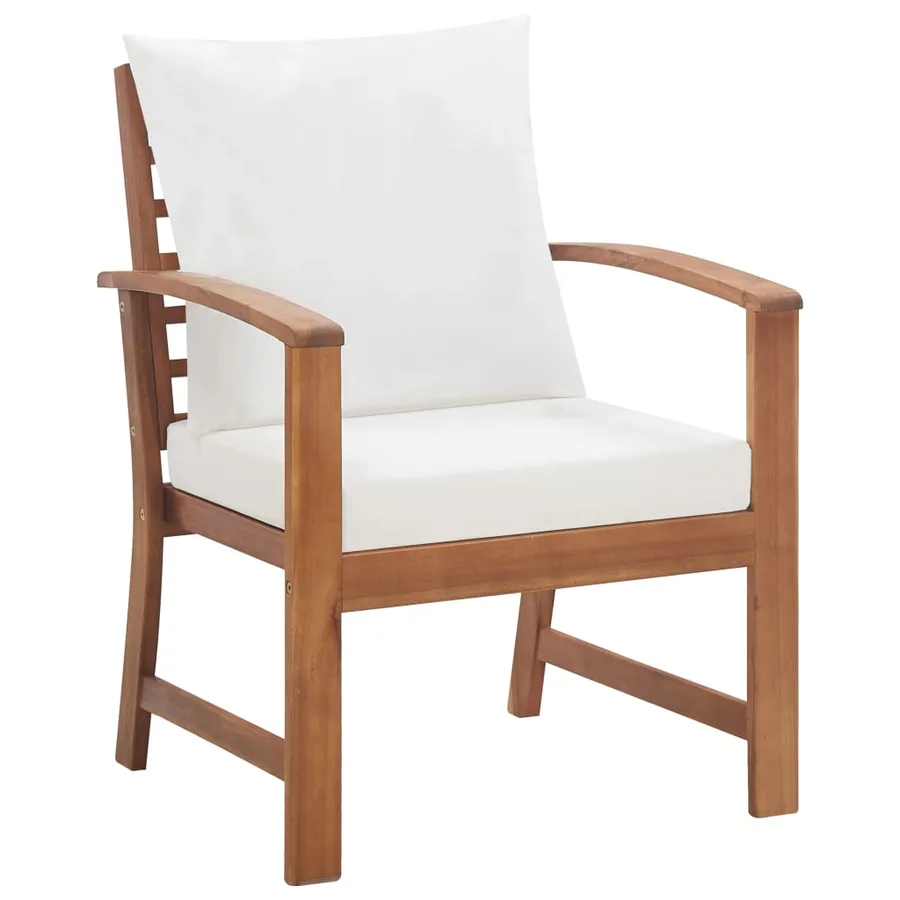 Salon de jardin avec coussins 4 pcs Bois d'acacia solide - 9