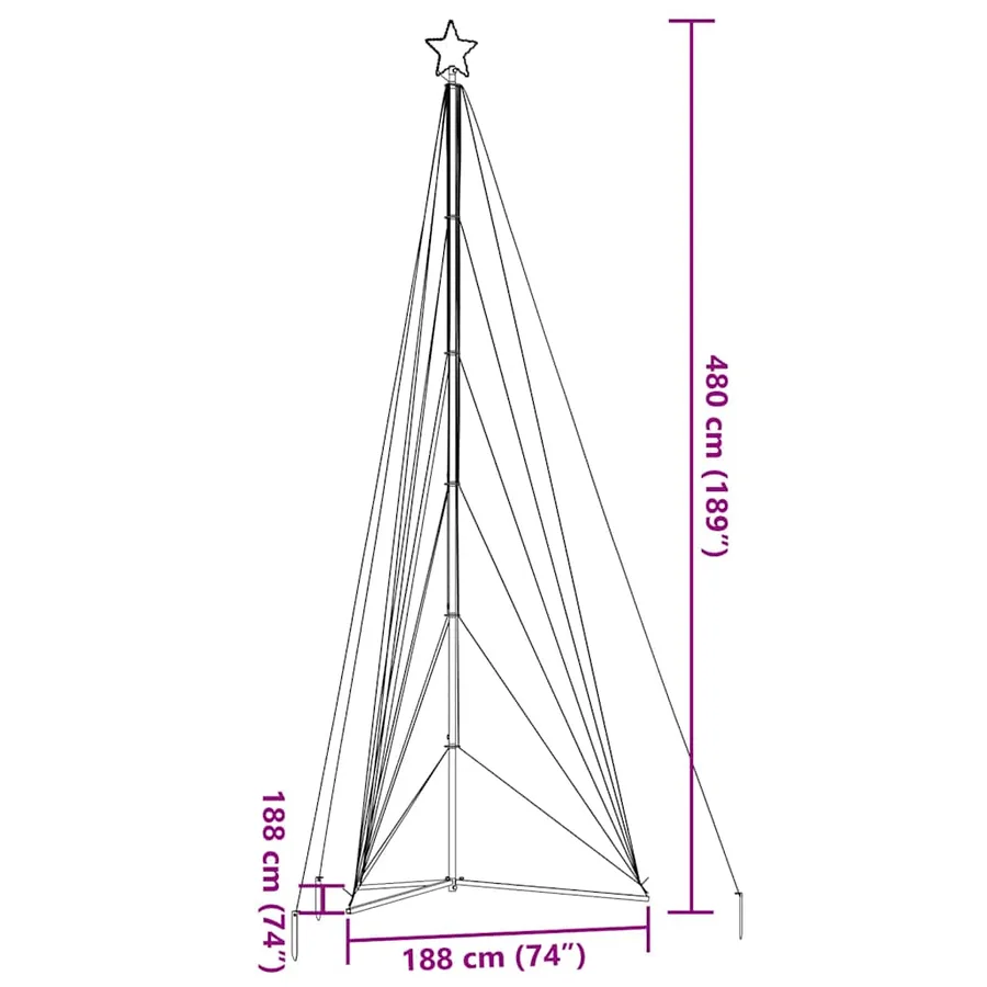 Sapin de Noël à LED 861 LED bleu 478 cm - 11
