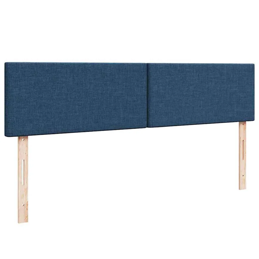 Cadre de lit ottoman avec matelas bleu 180x200 cm tissu - 10