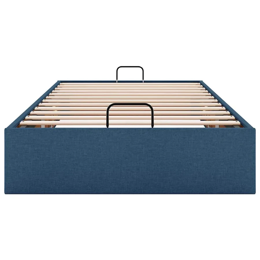 Cadre de lit ottoman sans matelas bleu 90x200 cm tissu - 7
