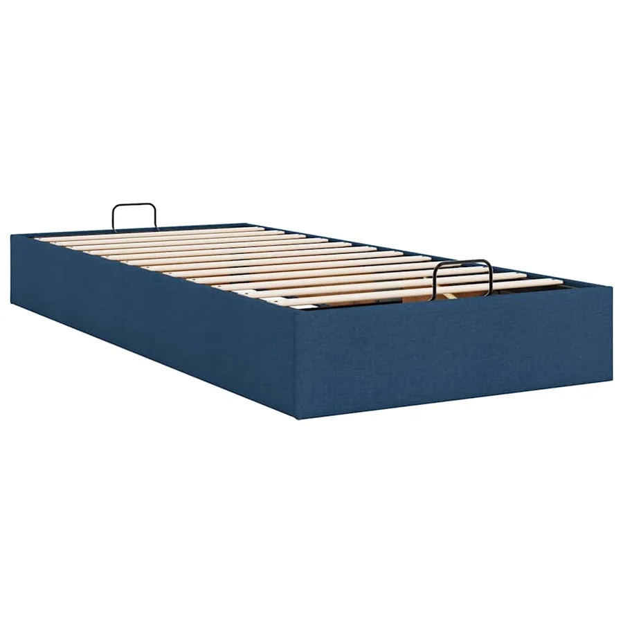 Cadre de lit ottoman sans matelas bleu 90x200 cm tissu - 9