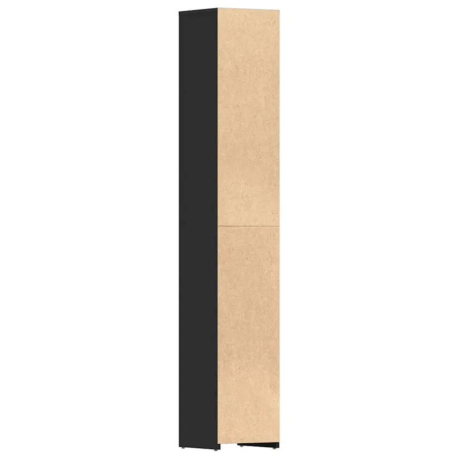 Armoire de salle de bain Noir 30x30x183,5 cm Bois d'ingénierie - 8