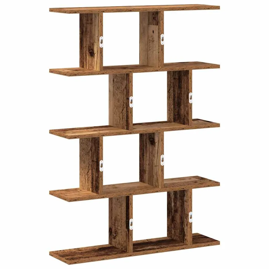 Étagère cube murale 12 compartiments vieux bois bois ingénierie - 6
