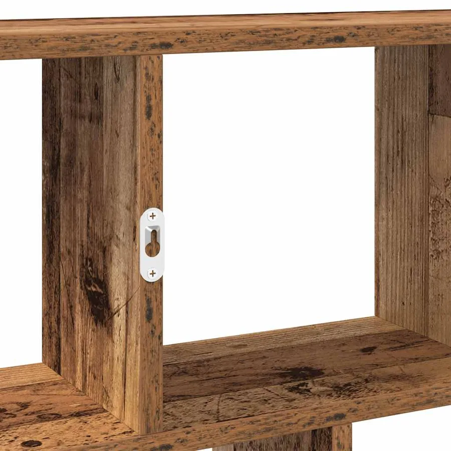 Étagère cube murale 12 compartiments vieux bois bois ingénierie - 8