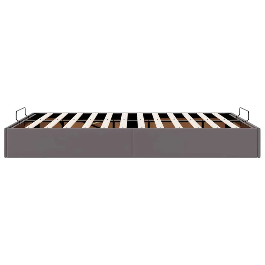 Cadre de lit ottoman sans matelas gris 140x200 cm similicuir - 8