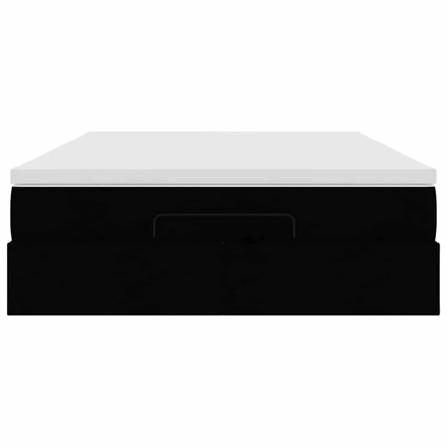 Cadre de lit ottoman avec matelas noir 140x200 cm similicuir - 7