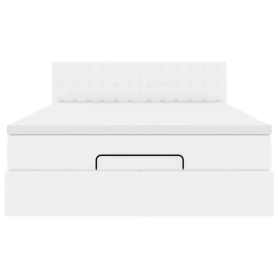 Lit ottoman avec matelas & LED blanc pur 140x200cm similicuir - 8