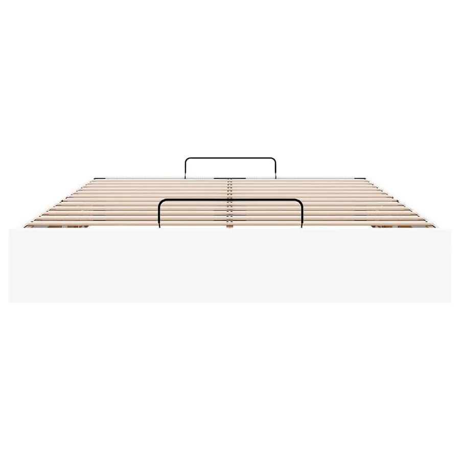 Cadre de lit ottoman sans matelas blanc 140x200 cm similicuir - 7