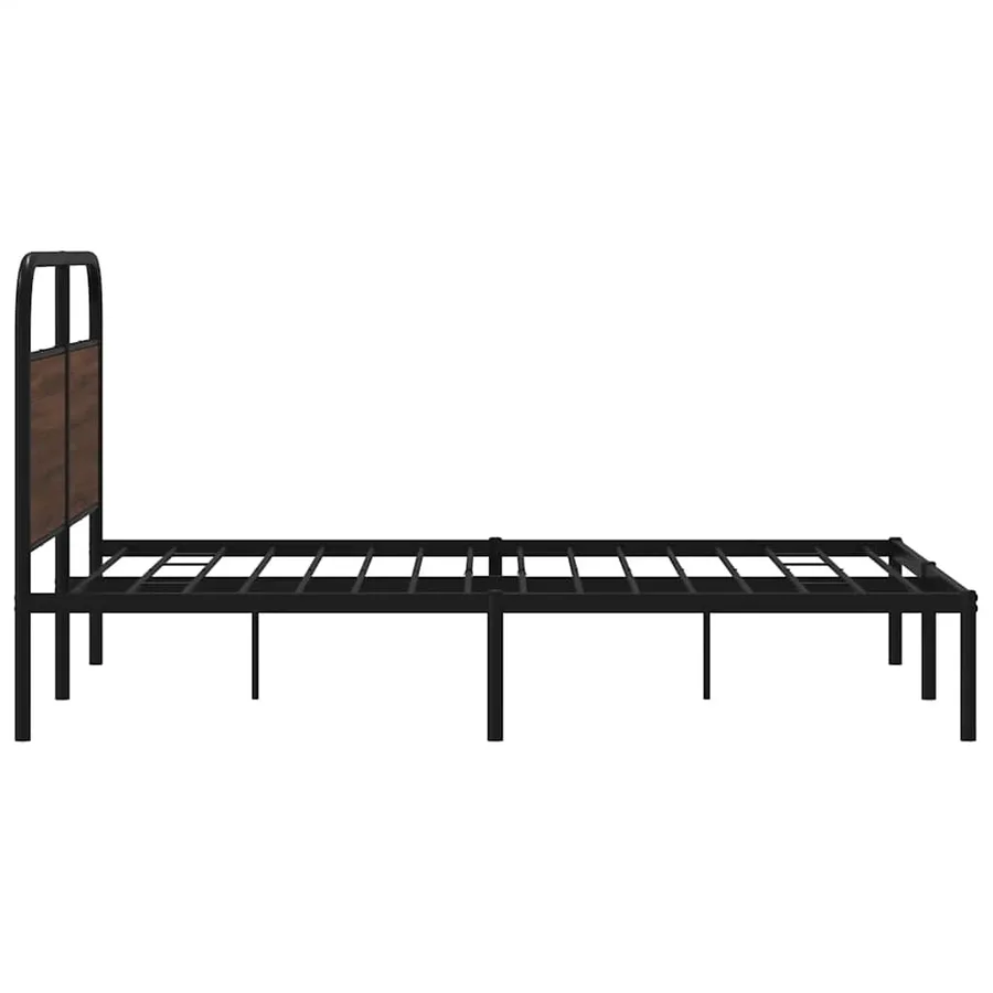 Cadre de lit sans matelas 140x190 cm chêne marron - 6
