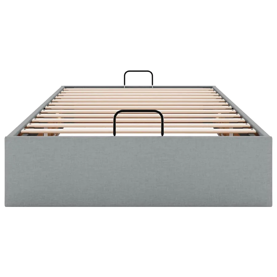 Cadre de lit ottoman sans matelas gris clair 90x200 cm tissu - 7