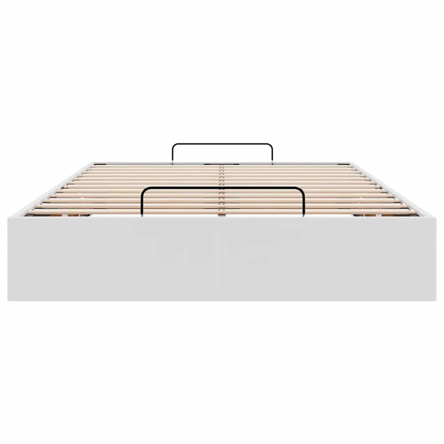 Cadre de lit ottoman sans matelas blanc 120x200 cm similicuir - 7
