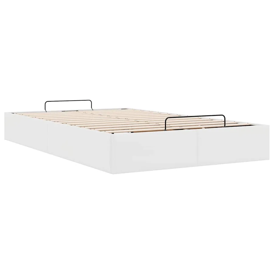 Cadre de lit ottoman sans matelas blanc 120x200 cm similicuir - 9