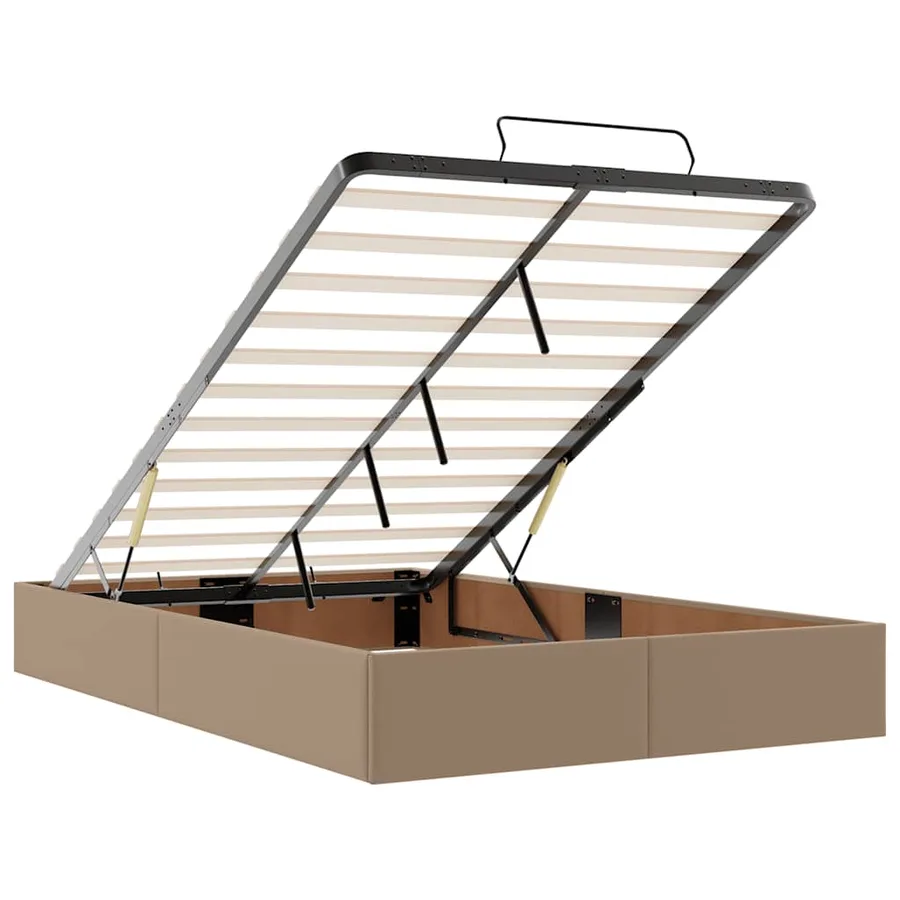 Cadre de lit ottoman et matelas cappuccino 120x200cm similicuir - 11