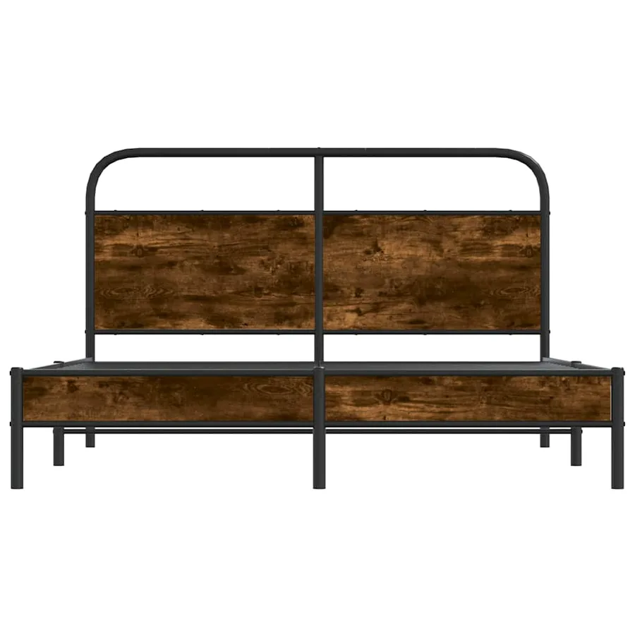 Cadre de lit sans matelas 150x200 cm chêne fumé bois ingénierie - 5