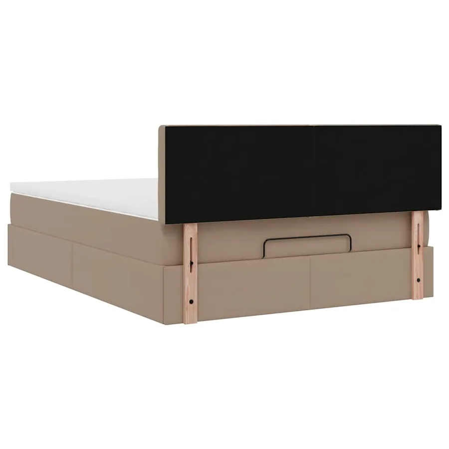 Cadre de lit ottoman et matelas cappuccino 140x190cm similicuir - 11