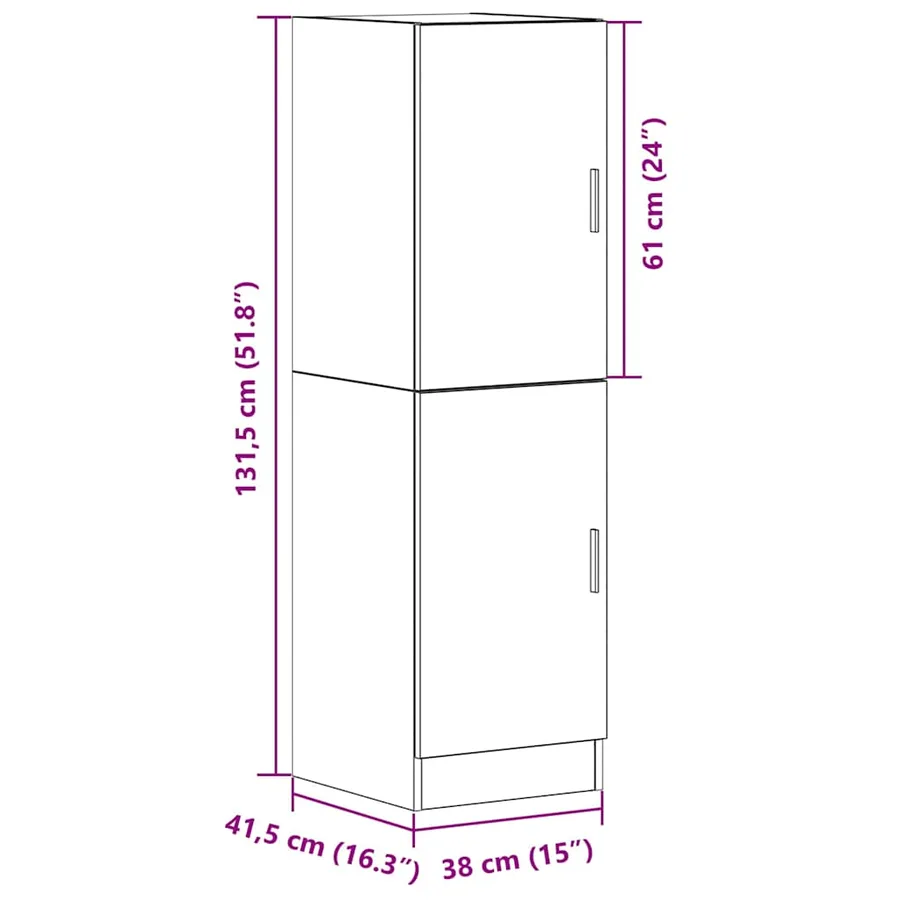 Armoire de cuisine blanc 38x41,5x131,5 cm bois d'ingénierie - 11