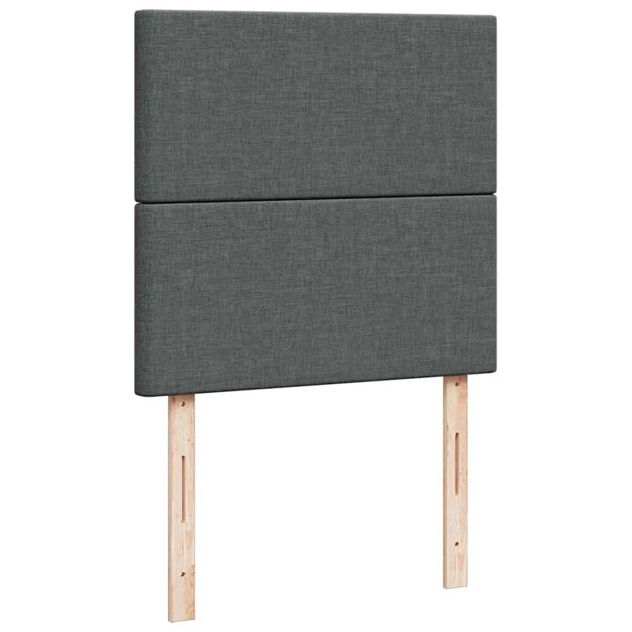 Lit ottoman avec matelas gris foncé 90x200 cm tissu - 9