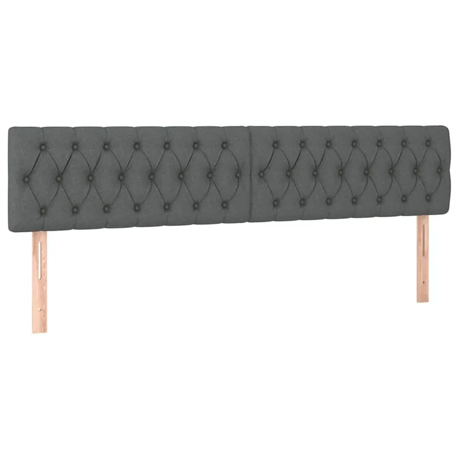 Cadre de lit ottoman avec matelas gris foncé 180x200cm tissu - 9
