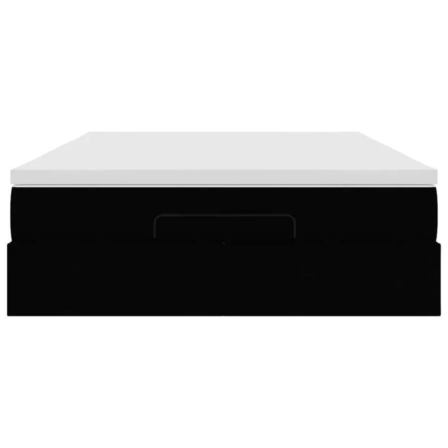 Cadre de lit ottoman avec matelas noir 140x190 cm similicuir - 7