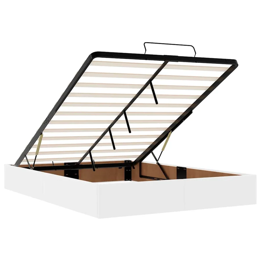 Lit ottoman avec matelas & LED blanc pur 140x190cm similicuir - 11