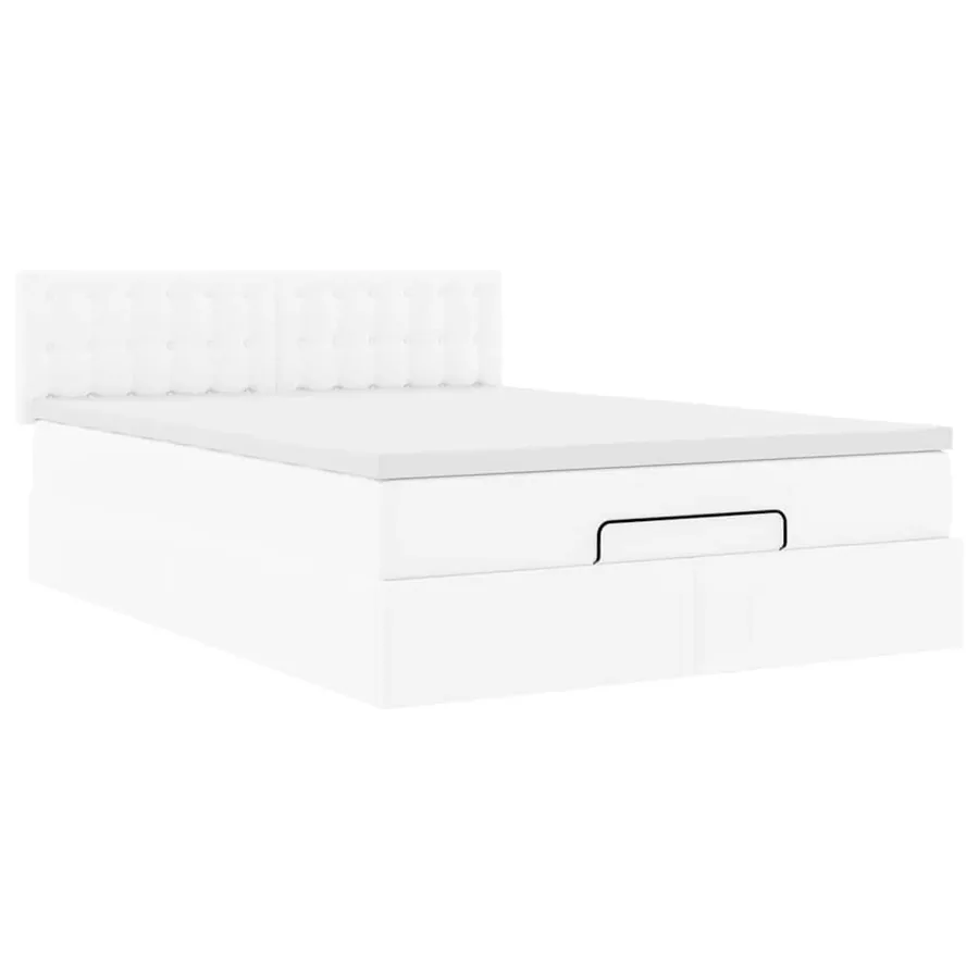 Lit ottoman avec matelas & LED blanc pur 140x190cm similicuir - 7