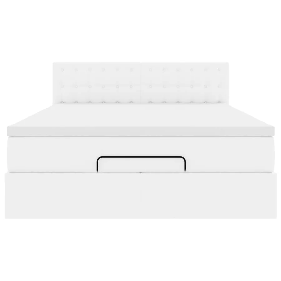 Lit ottoman avec matelas & LED blanc pur 140x190cm similicuir - 8