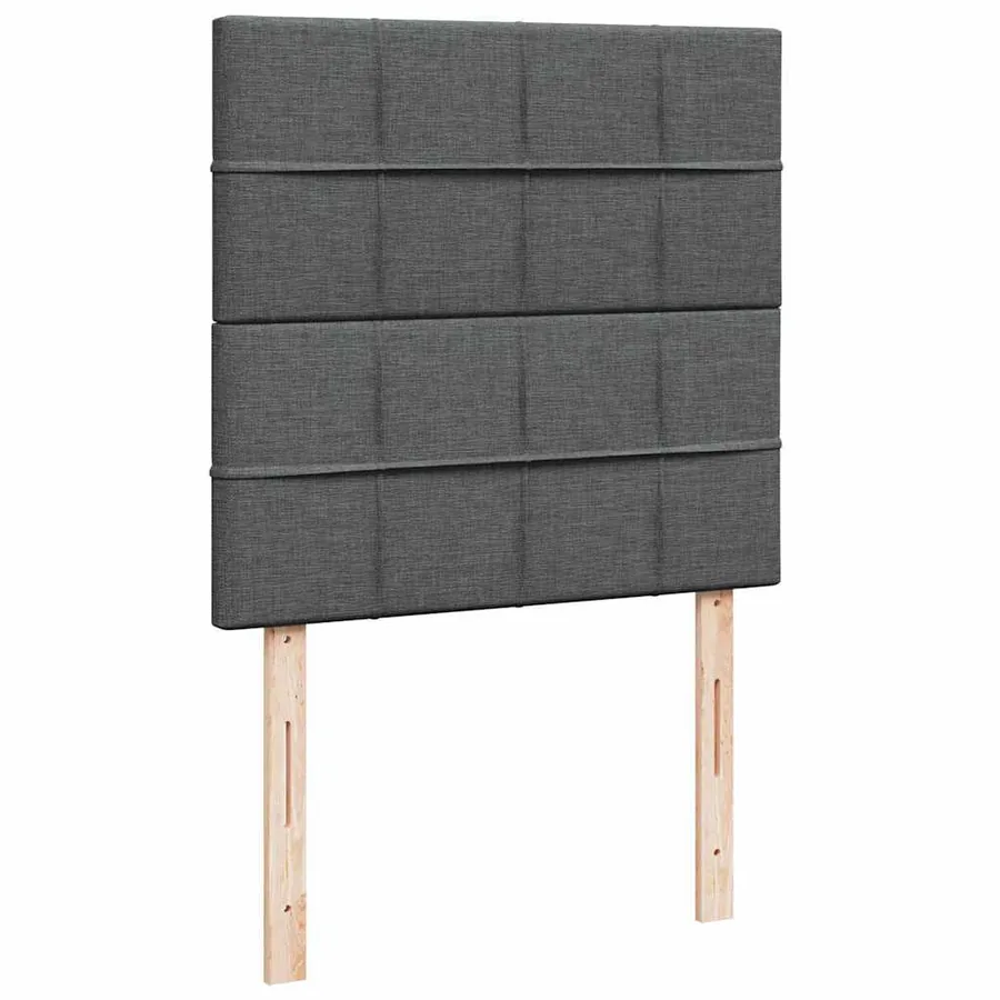 Lit ottoman avec matelas et LED gris foncé 90x200 cm tissu - 10