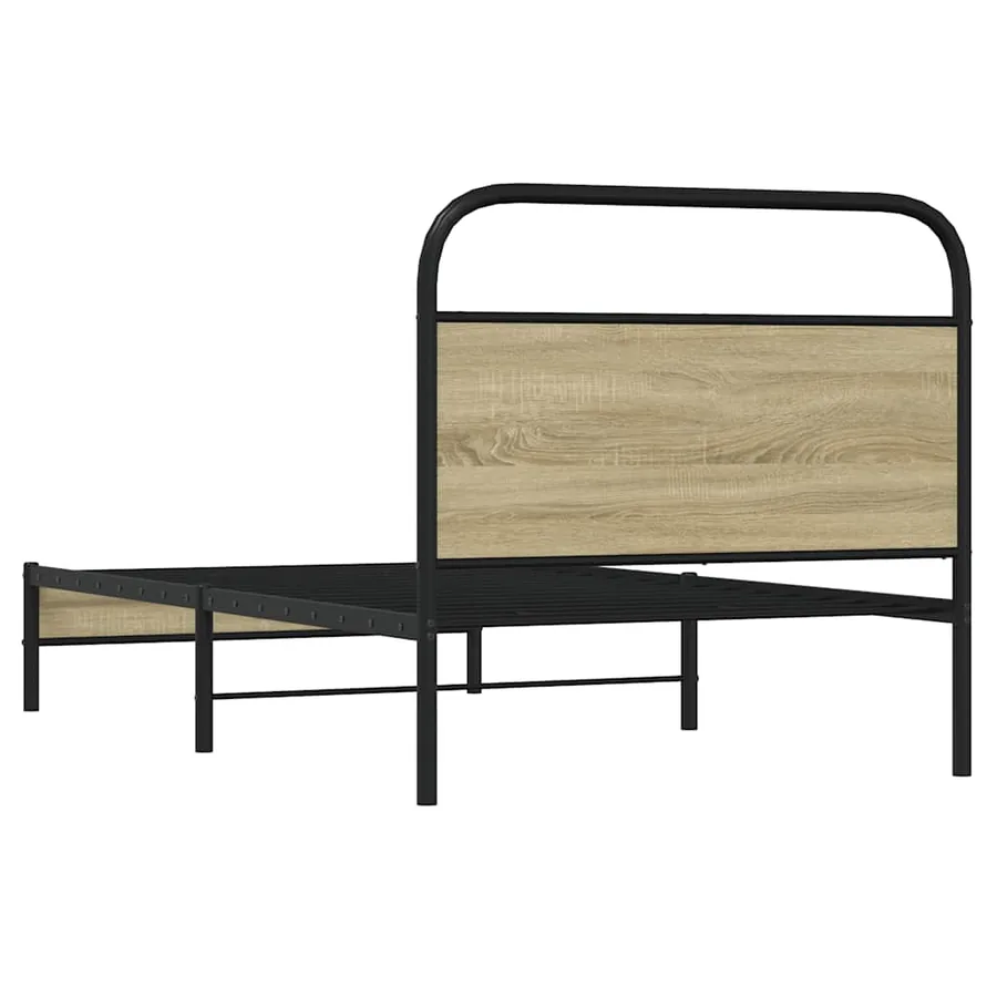 Cadre de lit sans matelas 90x200cm chêne sonoma bois ingénierie - 7
