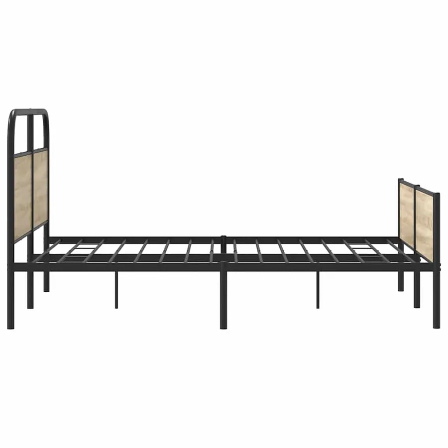 Cadre de lit en métal sans matelas chêne fumé 180x200 cm - 6