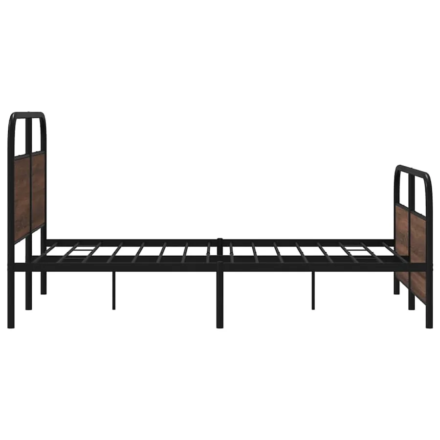Cadre de lit en métal sans matelas chêne marron 140x200 cm - 6