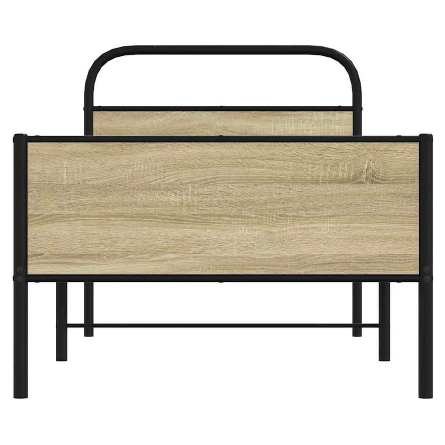 Cadre de lit sans matelas 75x190cm chêne sonoma bois ingénierie - 5