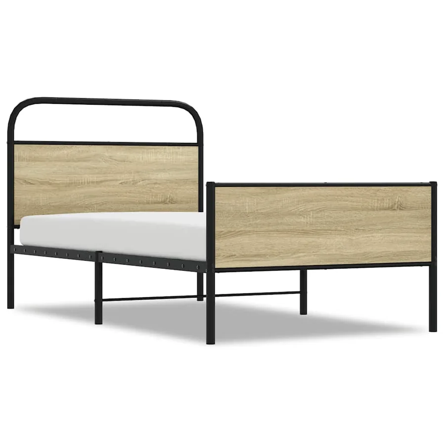 Cadre de lit sans matelas 100x200 cm chêne sonoma - 2