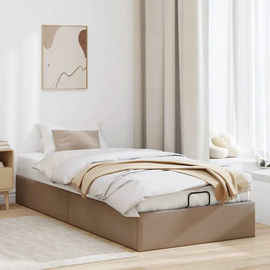 Cadre de lit ottoman sans matelas cappuccino 100x200 cm - 3