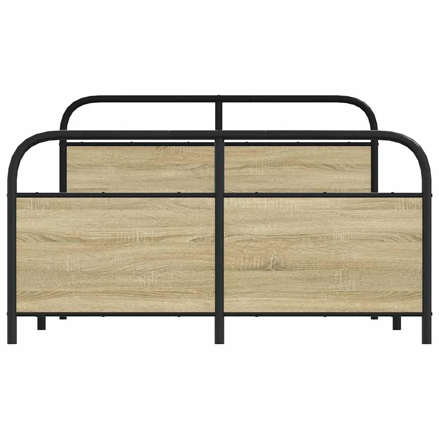 Cadre de lit en métal sans matelas chêne sonoma 140x190 cm - 4