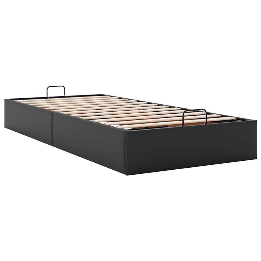 Cadre de lit ottoman sans matelas noir 80x200 cm similicuir - 5
