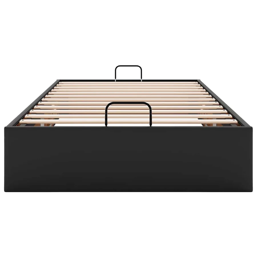 Cadre de lit ottoman sans matelas noir 80x200 cm similicuir - 6