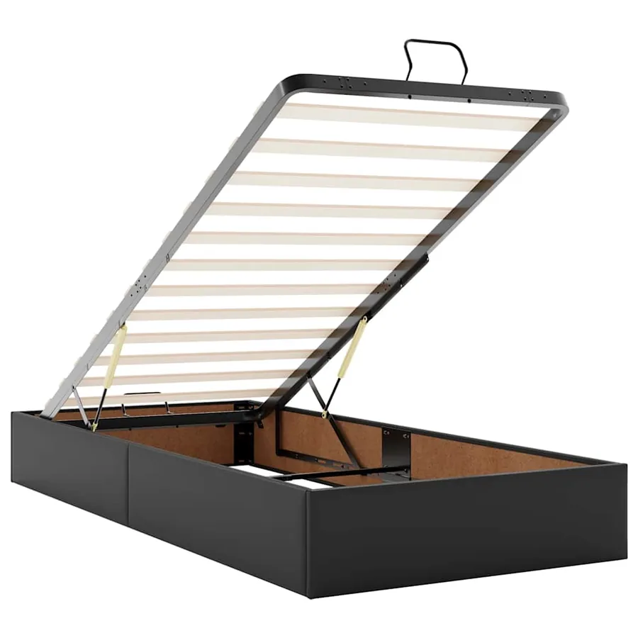 Cadre de lit ottoman sans matelas noir 80x200 cm similicuir - 9