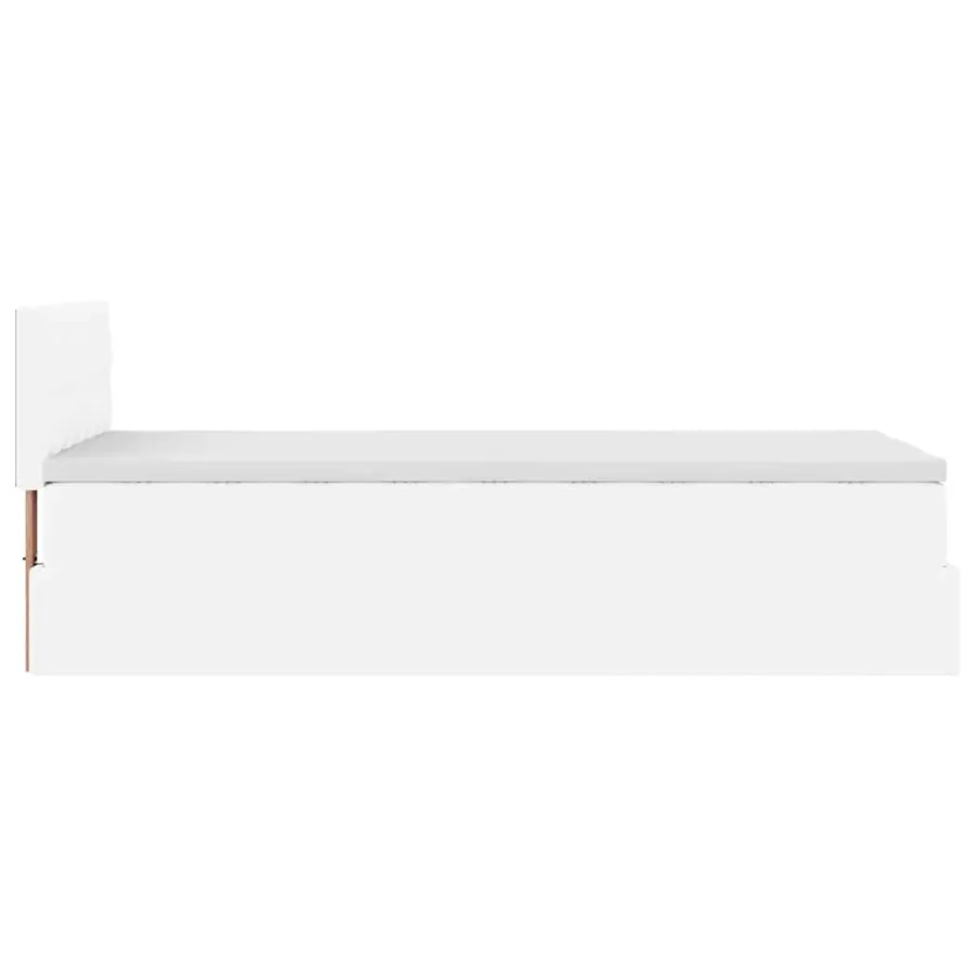 Lit ottoman avec matelas blanc 100x200 cm similicuir - 10