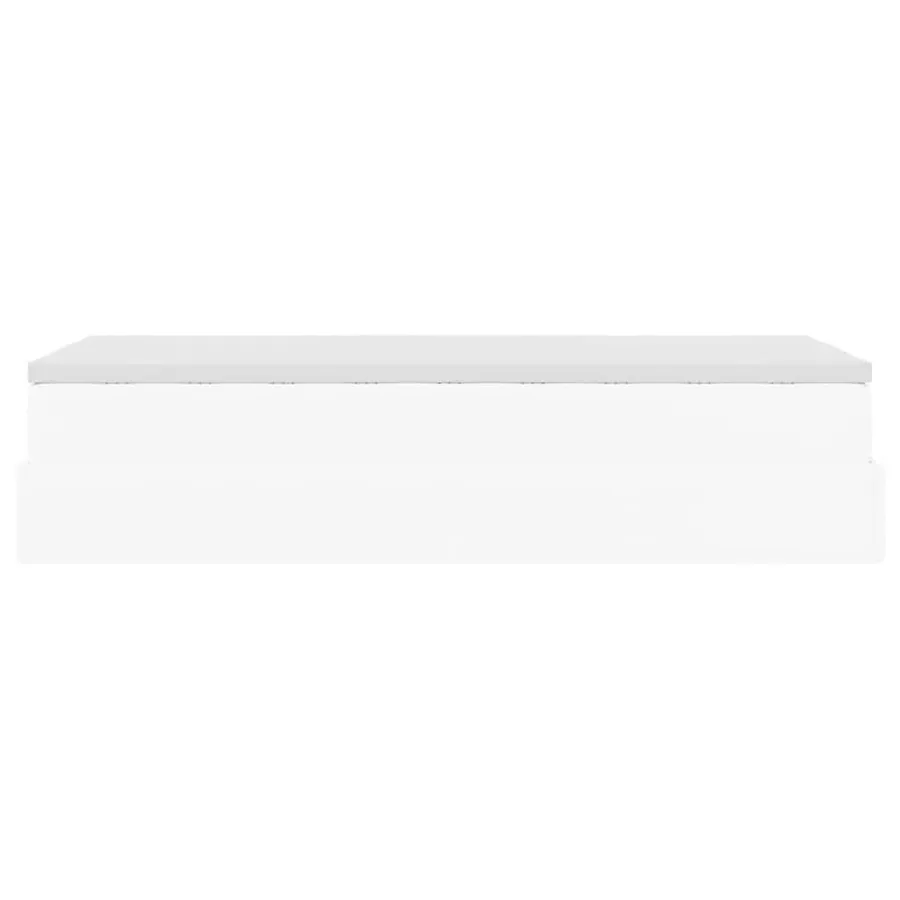 Cadre de lit ottoman avec matelas blanc 100x200 cm similicuir - 9